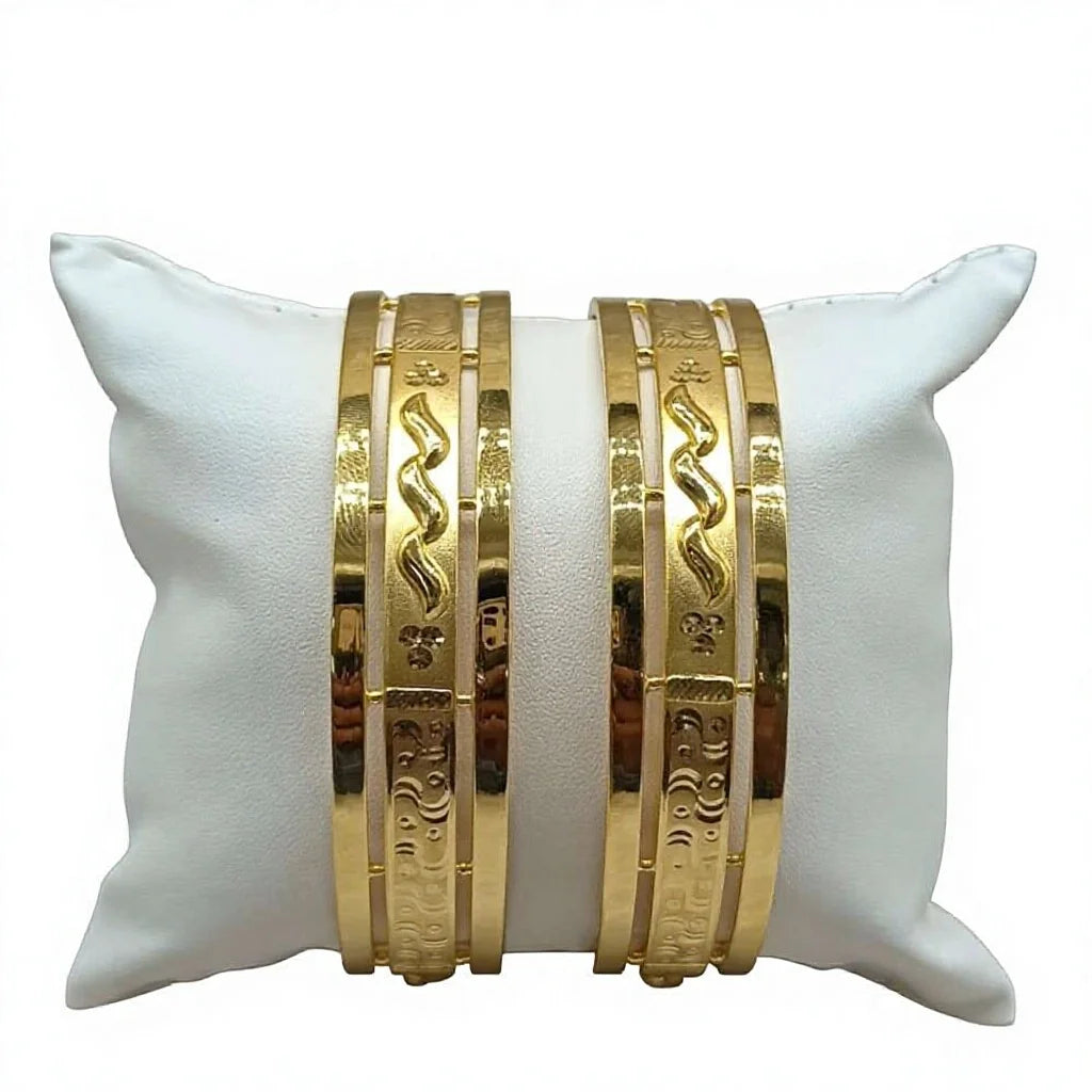 LISAJEWELLERS 22K Solid Gold Bangle Set Women Traditional Indian Kada Pair Elegant Classic Gold Hallmarked 30GM Gift Party