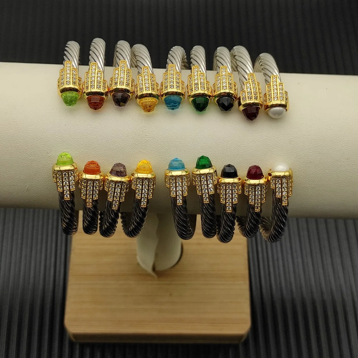FASHIONISTA DY High-Quality Gold-Plated Diamond-Set Bangle, Unisex Silver-Plated Diamond-Set Bangle, Jewelry