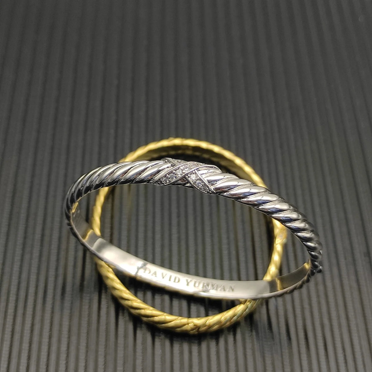 FASHIONISTA DY High-Quality Gold and Diamond Bangle, Luxury Unisex Silver and Diamond Bracelet, Jewelry
