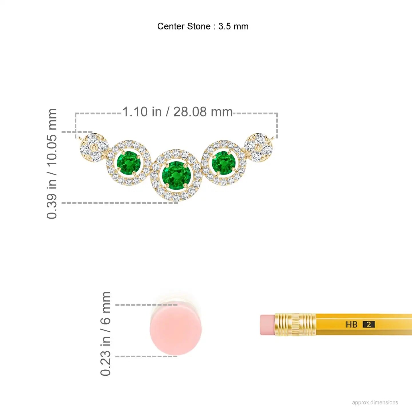 14K Solid Gold Natural Round Emerald Diamond Halo Pendant Necklace Fine Jewellery May Birthstone Anniversary Wedding