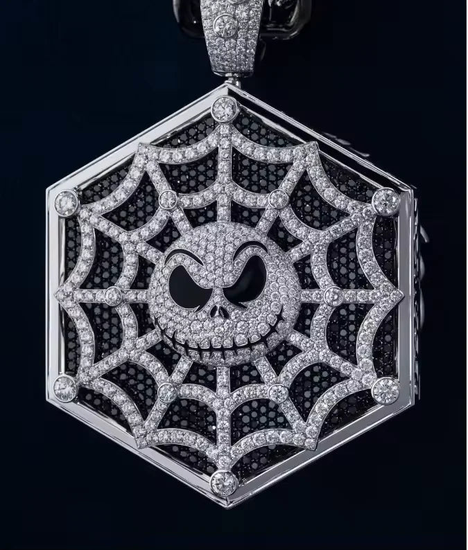 BiG-BOSS Iced Horror Doll Pendant Necklace Bezel Setting Moissanite Stones 925 Sterling Silver for Men Hip Hop Statement Luxury Fashion