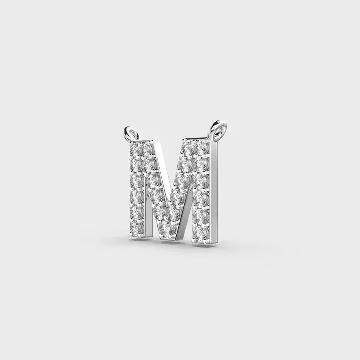 BiG-BOSS Marvelous 'M' Shape Diamond Pendant Unisex Silver Plated Letter Fine Jewelry Pendants Charms Luxury Style Moissanite Pendant