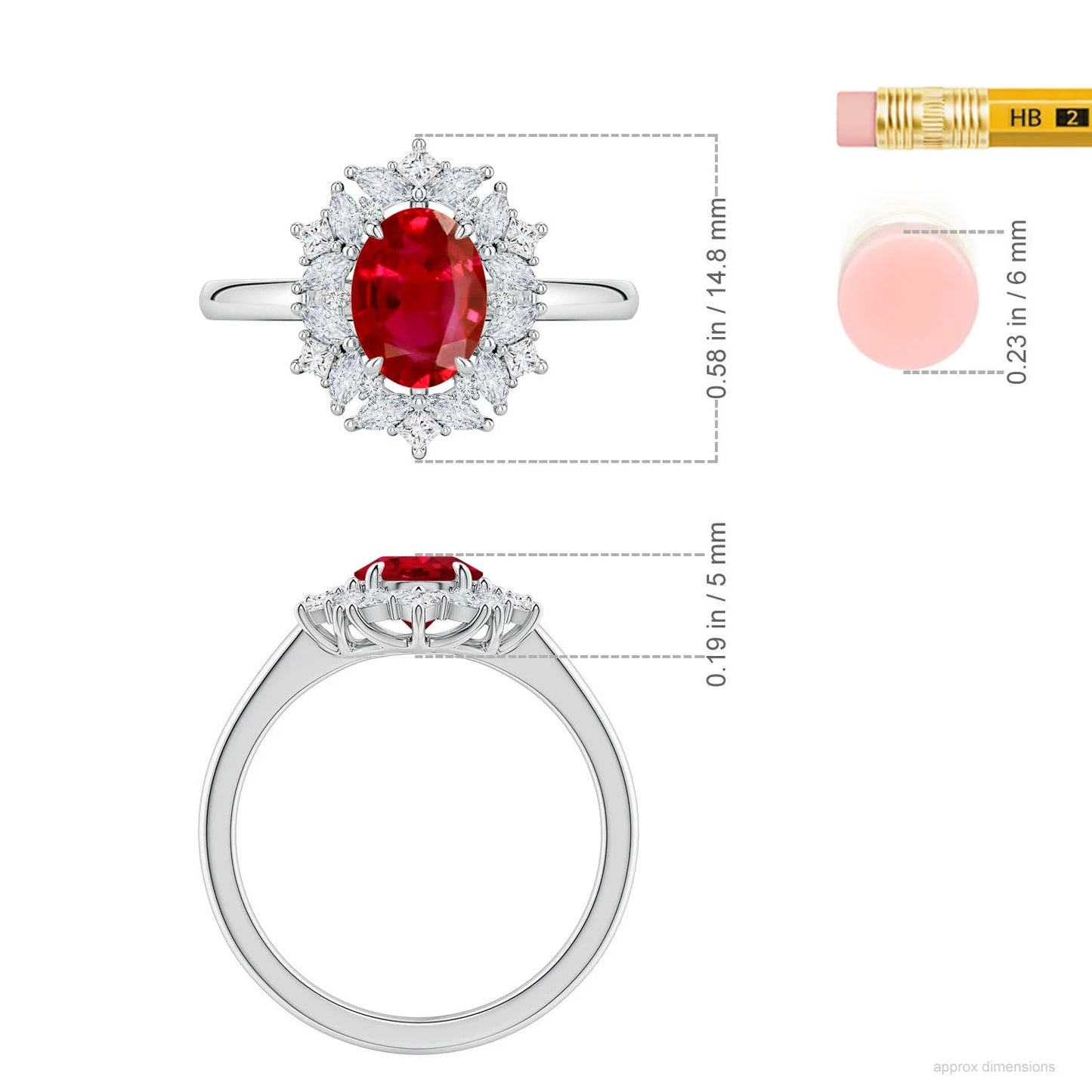 14K 18k Solid Gold 8x6MM Oval Cut Natural Ruby & Diamond Ring Wedding Anniversary Engagement Multi Shape SI/H Halo Diamond Ring