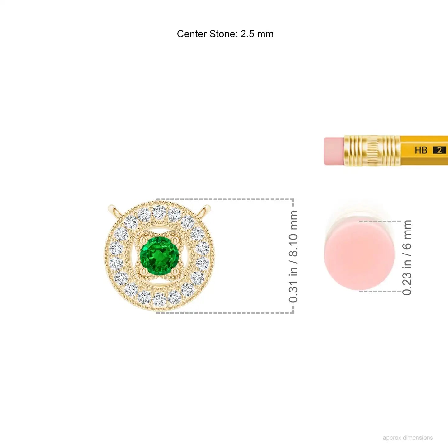 14K Solid Gold Natural Emerald Vintage Halo Pendant With Milgrain Diamond Fine Jewellery Anniversary Wedding Gift For Her 2026