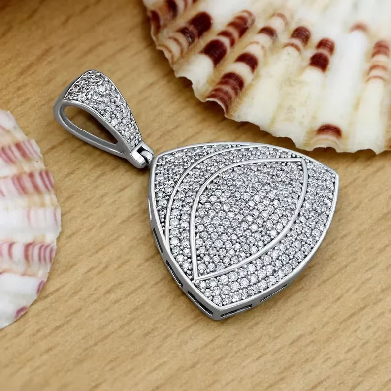 BiG-BOSS Iced Out Triangle Eye Pendant Sterling Silver Moissanite Custom Geometric Luxury Hip Hop Statement Jewelry for Men Party