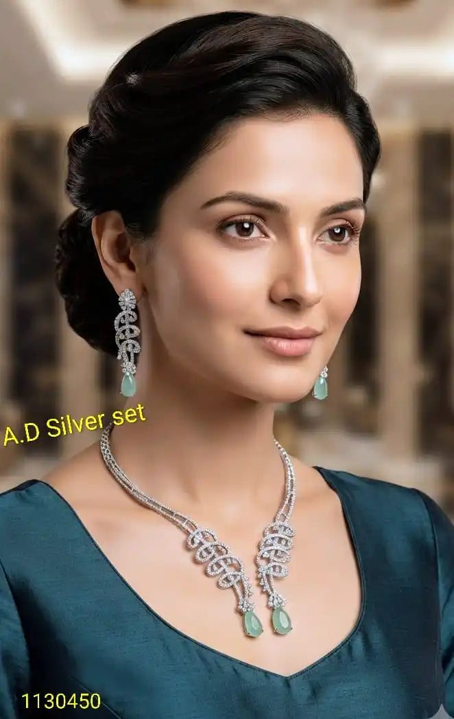 Elegant Amethyst Drop Necklace Set Silver Plated Purple Stone Wedding Party Bridal Fashion Jewelry Set for Women Gift Set