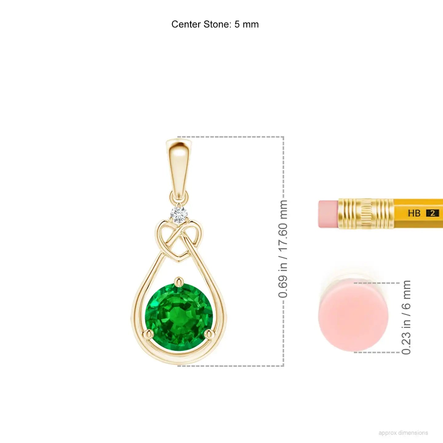 14K Solid Gold Natural Emerald Knotted Heart Pendant With Diamond Fine Jewellery Neo Heritage Anniversary Gift For Her 2026