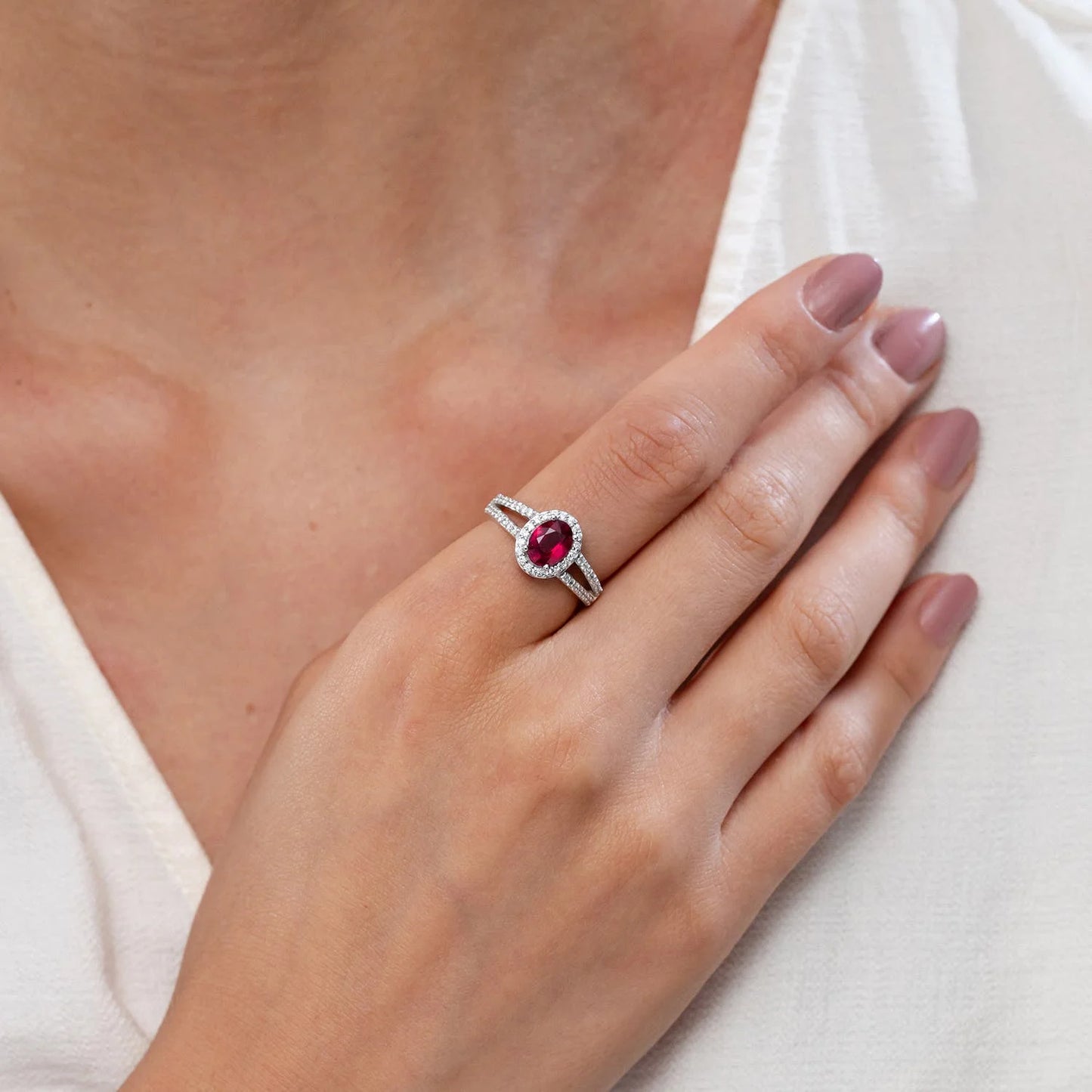 14k Solid Gold Prong Sett Oval Cut Ruby & Pave Diamond Split Shank Ring Certified Fine Jewelry SI/H Real Diamond Engagement Ring