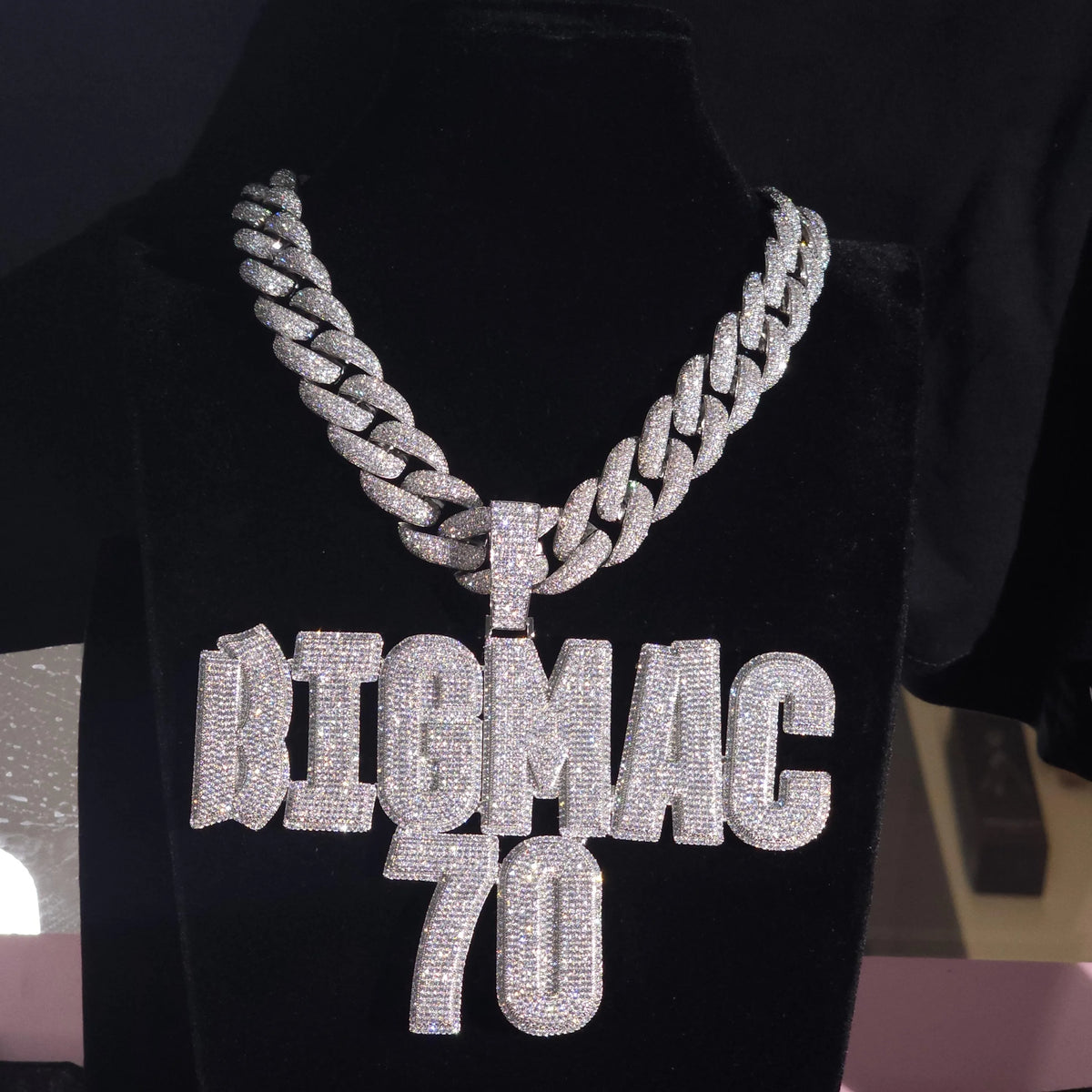 BiG-BOSS Buy Iced Out Custom Name Moissanite Necklace Cuban Link Chain Hip Hop Jewelry for Party Occasions in India