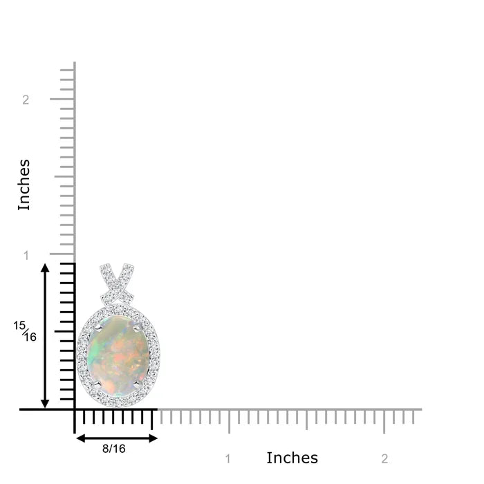 Top Quality Most 14K Solid Gold IGI Certified Natural 0.4 Ctw Opal & 0.2 Ctw Diamond Bowknot Style Pendant Link Chain Necklace