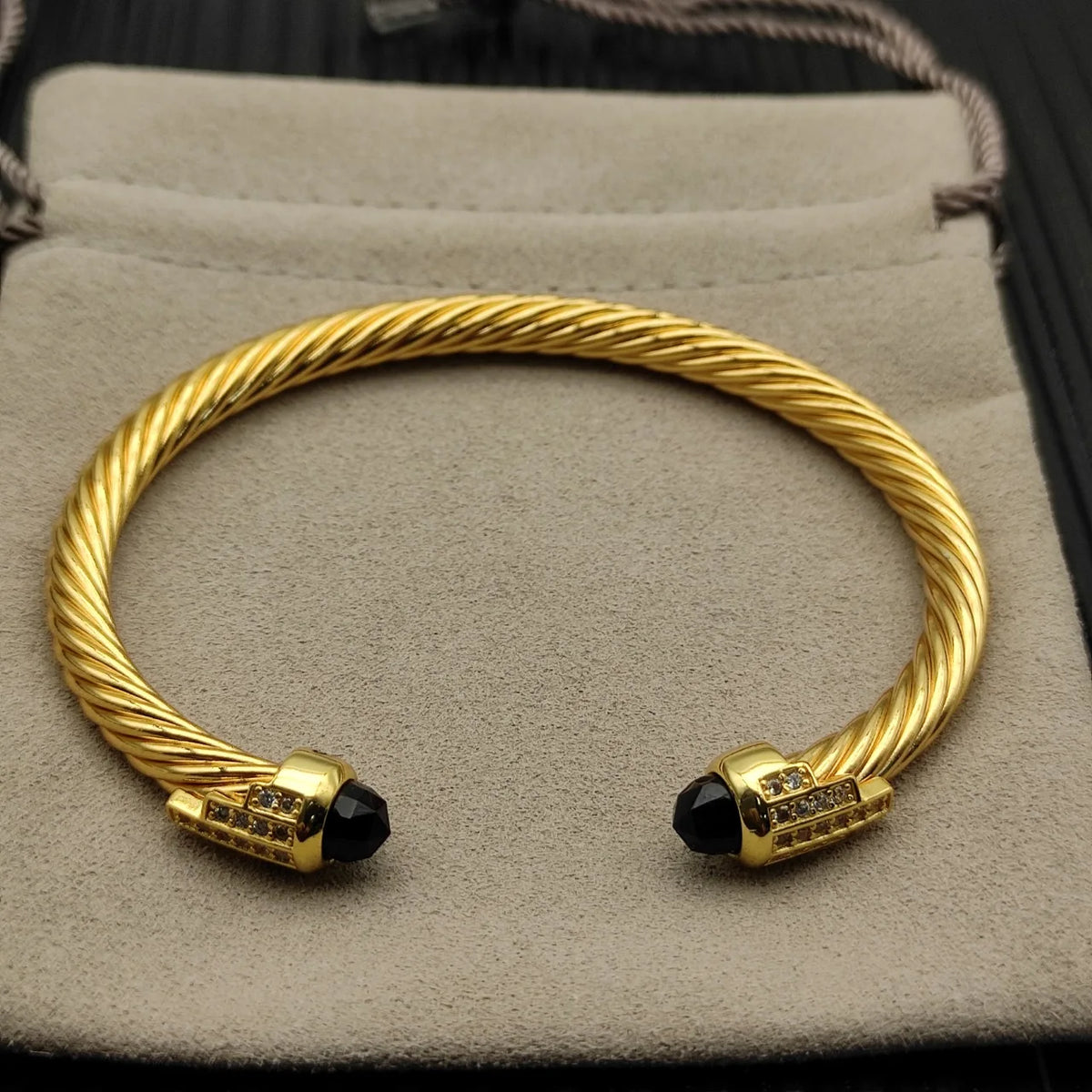 FASHIONISTA DY High-Quality Gold-Plated Diamond-Set Bangle, Unisex Silver-Plated Diamond-Set Bangle, Jewelry