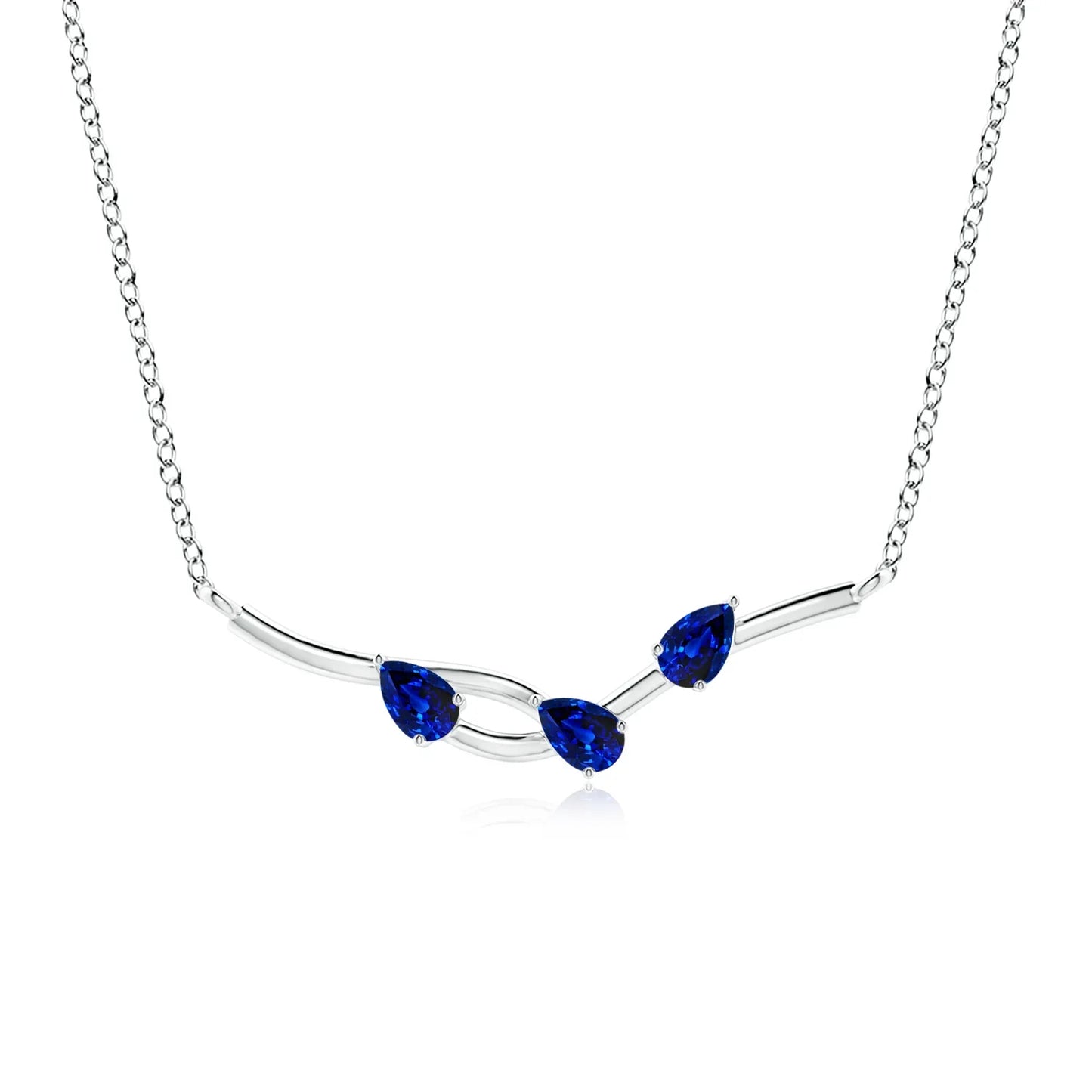 3.51G 14K Solid Gold 5*3MM Pear-Cut 0.6Ct Natural Blue sapphire Tree Branch Pendant Top Selling Party Wear Pendant For Woman