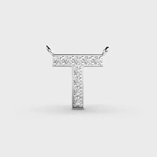 BiG-BOSS Krishnavii KP 130 T Shape Silver Plated Luxury Letter Pendant Fine Jewelry Charm Diamond Look Unisex Moissanite Party Gift Charm