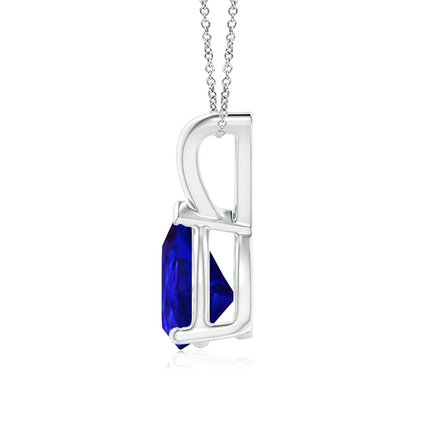 2026 New Arrival Top Selling 14K 18K Gold V-Bale Pear-Shaped Tanzanite Gemstone Solitaire Pendant Fine Chain Necklace For Woman