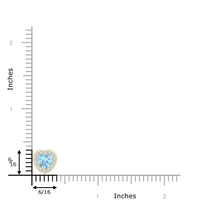 Top Selling 14K 18K Gold 0.2 Ctw Natural Aquamarine With Halo Diamond Heart Shape Pendant Link Chain Necklace Fine Jewelry OEM