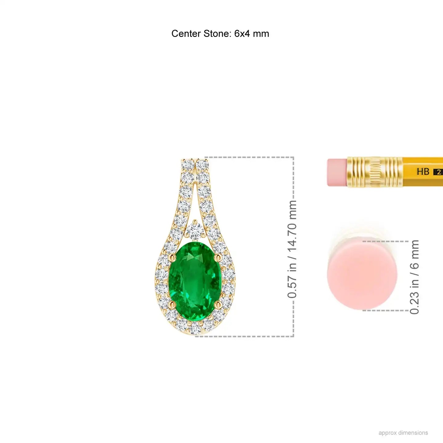 14K Solid Gold Natural Emerald Classic Diamond Halo Pendant Fine Jewellery Neo Heritage Wedding Anniversary Gift For Her 2026