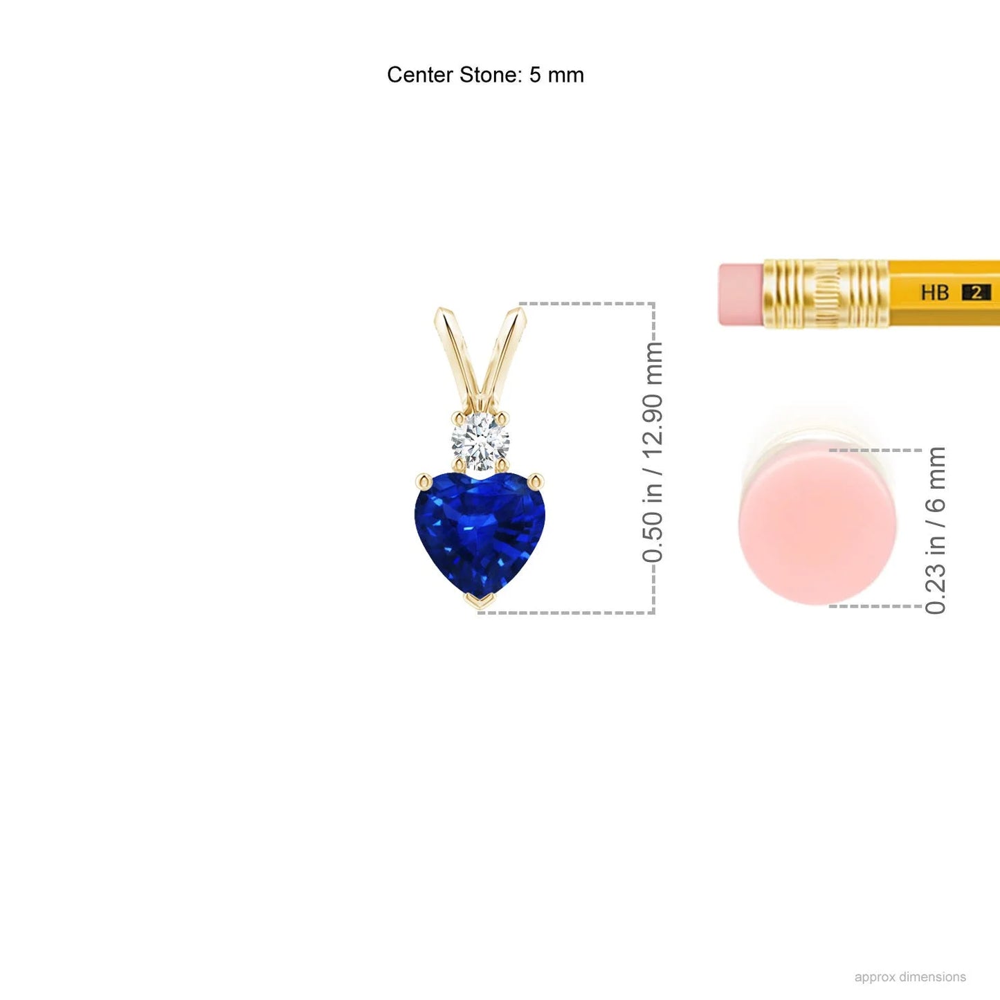 2026 New Arrival 14K 18K Gold Heart-Cut Natural 0.4Ct Blue Sapphire Pendant Link Chain Necklace With 0.04Ct Diamond Gift For Her