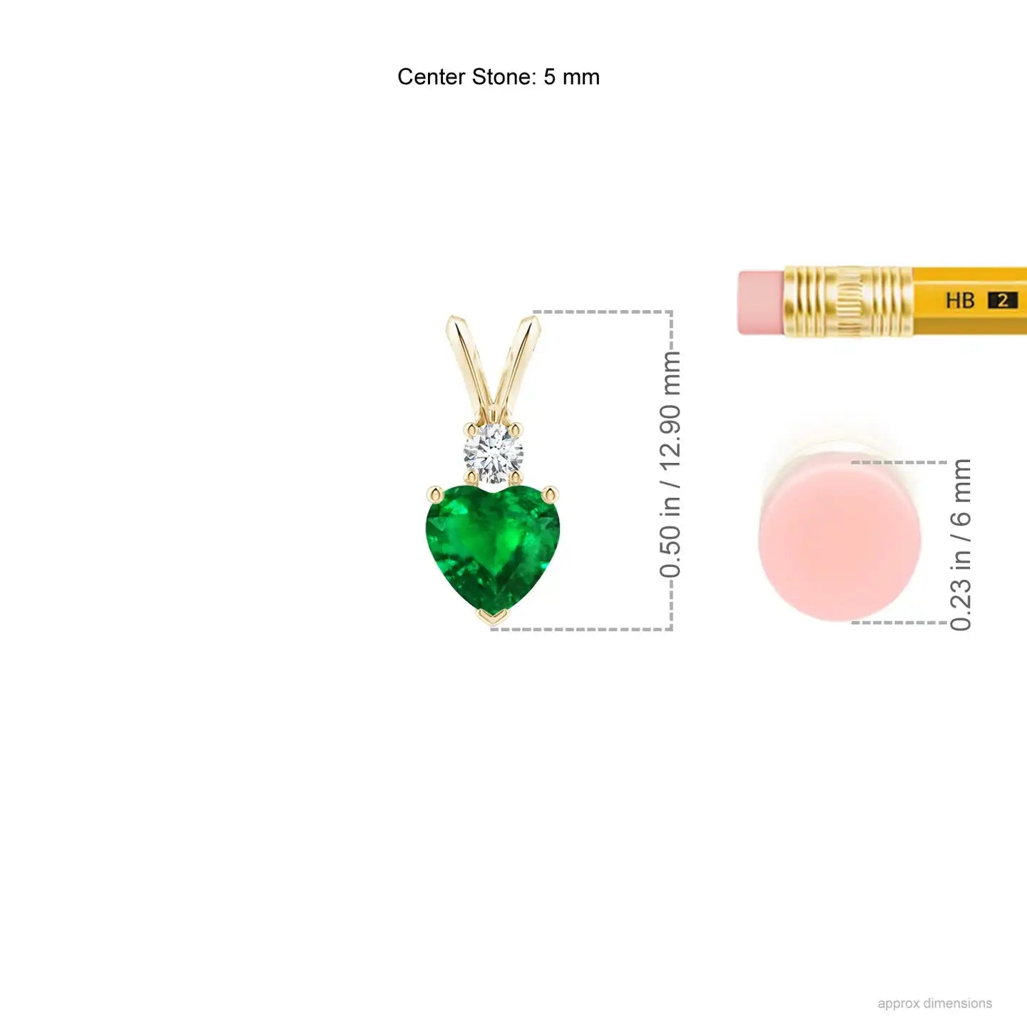 14K Solid Gold Natural Emerald Heart-Shaped Rabbit Ear Bale Pendant Classic Fine Jewellery Gift For Her New Arrival 2026