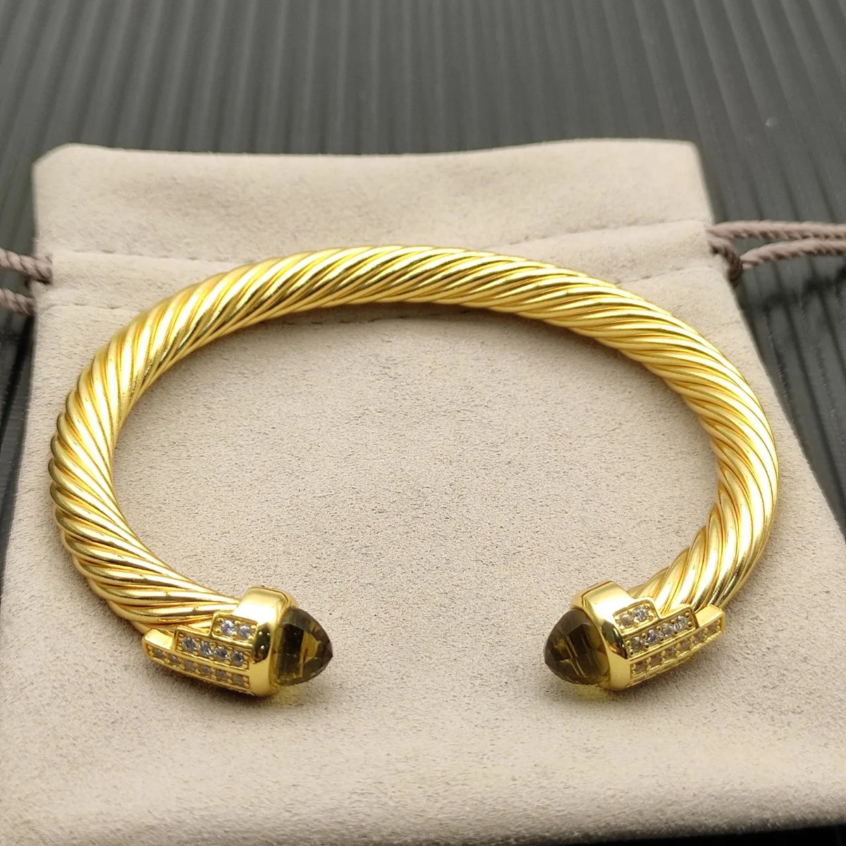 FASHIONISTA DY High-Quality Gold-Plated Diamond-Set Bangle, Unisex Silver-Plated Diamond-Set Bangle, Jewelry