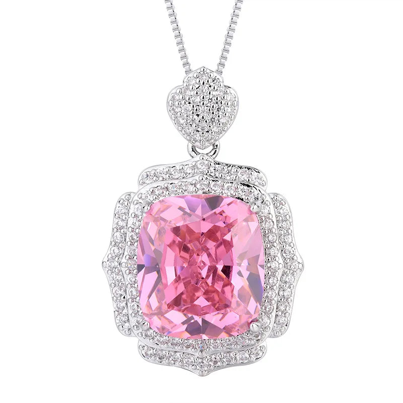 XOTICA Vintage Emerald Lab Diamond Green Semi Joias Jewelry Set Gold Earrings Ring Necklace Cushion Cut Square Fusion Crystal for Gifts