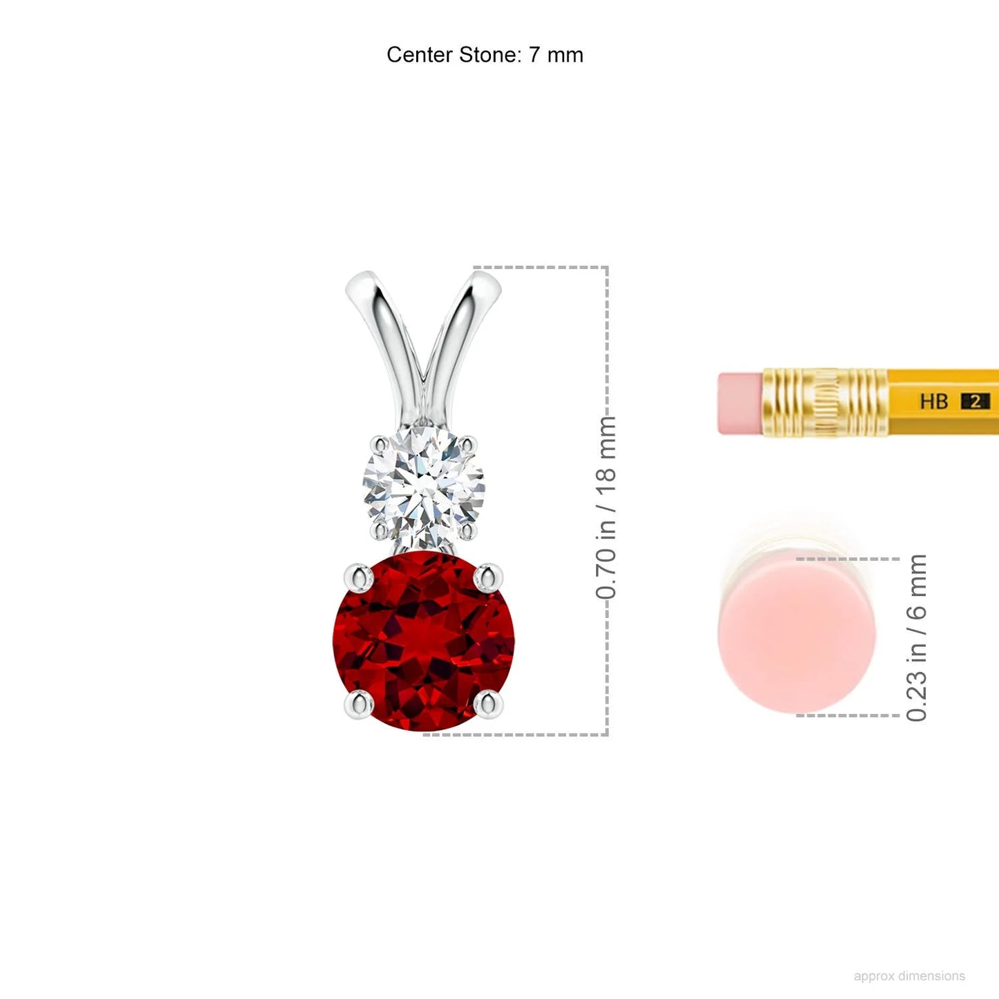 14K Solid Gold Prong-Set Round Cut Natural Red Ruby and Diamond Two Stone Pendant IGI Certified Handmade Link Chain Necklace OEM