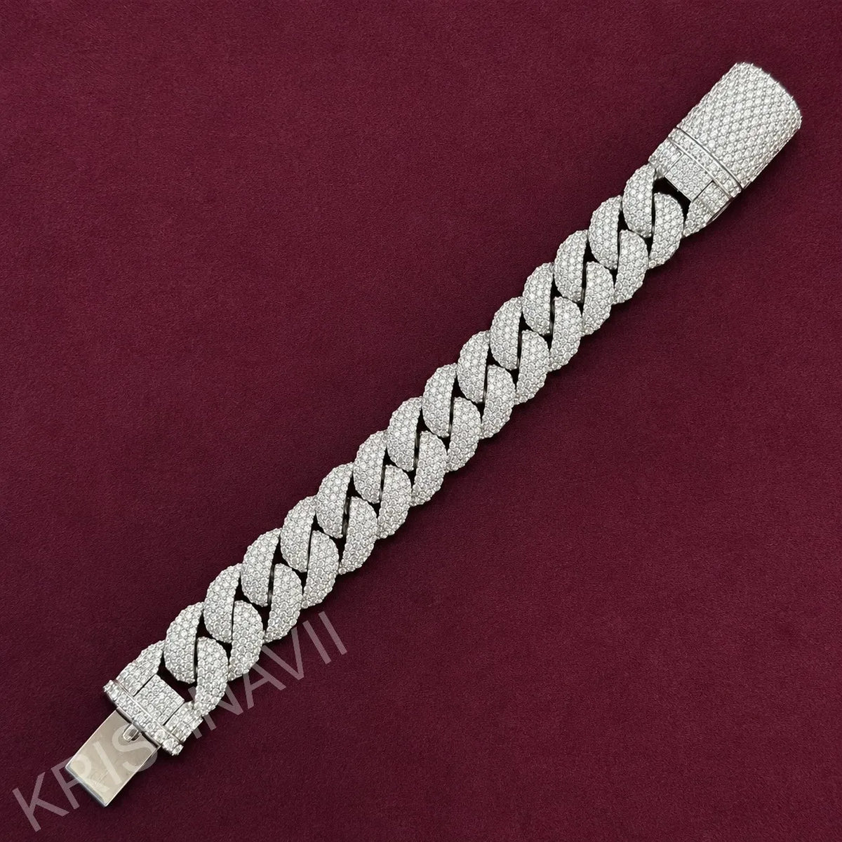 BiG-BOSS 20mm Cushion Cut Moissanite Diamond Gold Plated Rapper Hip Hop Bracelet Iced Cuban Link Luxury Women's Jewelry IGI Certified