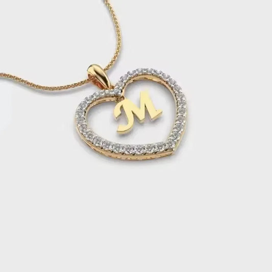 BiG-BOSS M in Heart Shape Custom Design Silver Love Alphabet Pendant with Moissanite New Price in India Diamond Pendants Charms