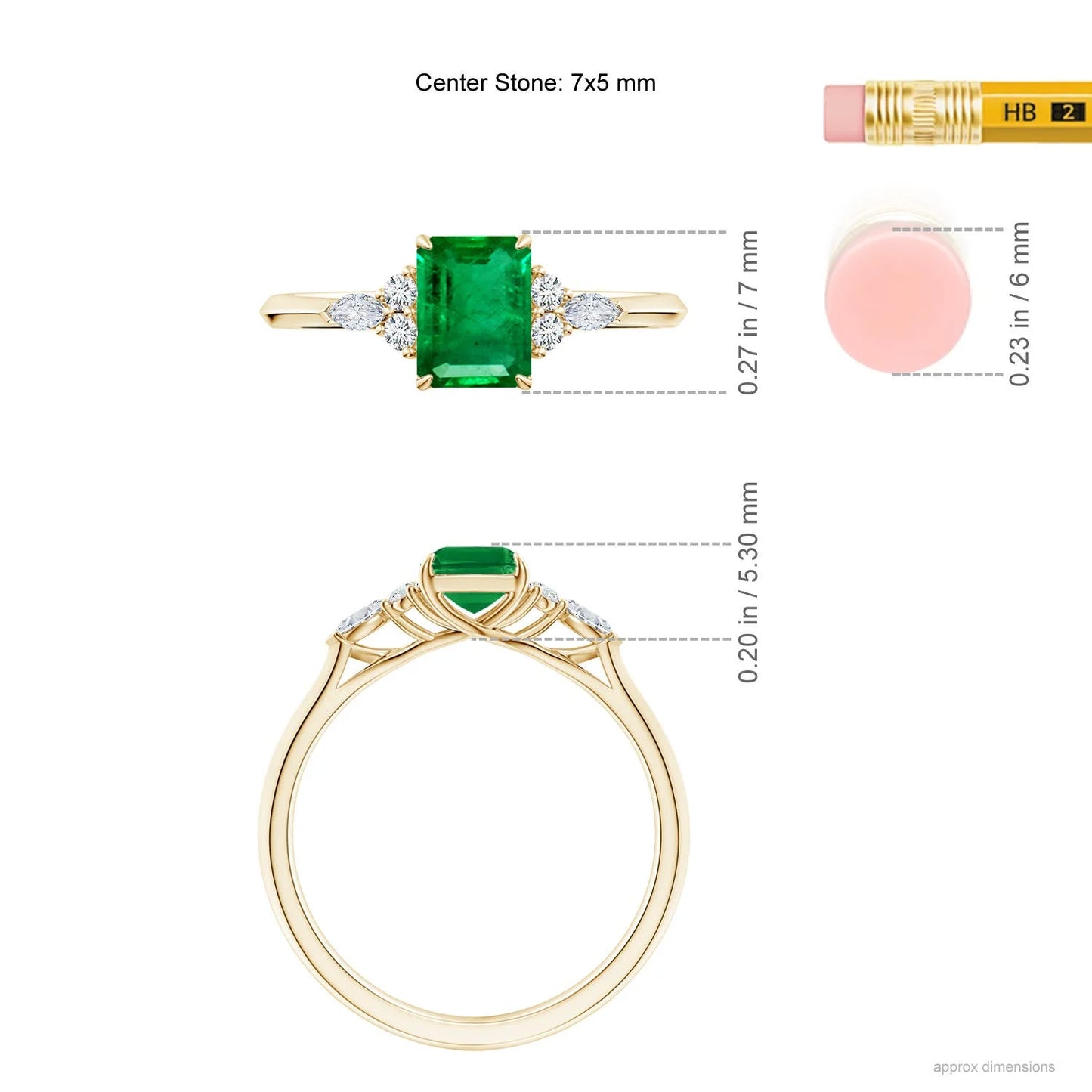 14k Solid Gold Emerald Cut Natural Green Emerald Gemstone With Side Diamond Engagement Ring Fine Jewelry Handmade Solitaire Ring