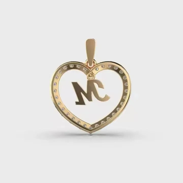 BiG-BOSS M in Heart Shape Custom Design Silver Love Alphabet Pendant with Moissanite New Price in India Diamond Pendants Charms
