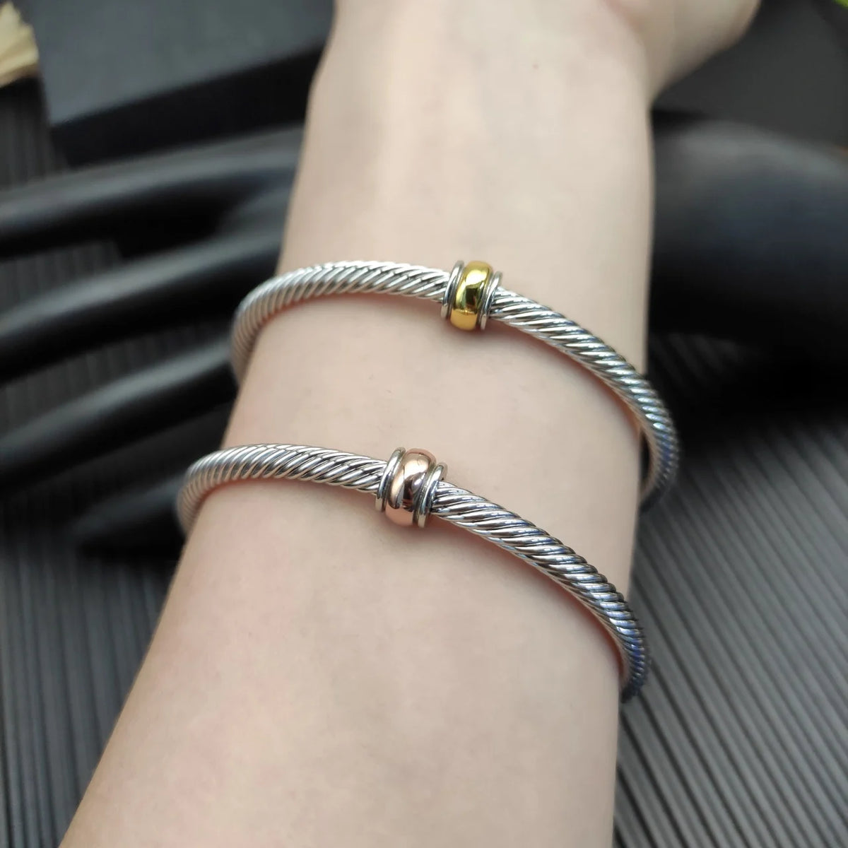 FASHIONISTA DY High-Quality Gold-Plated Diamond-Set Bangle, Unisex Silver-Plated Diamond-Set Bangle, Jewelry