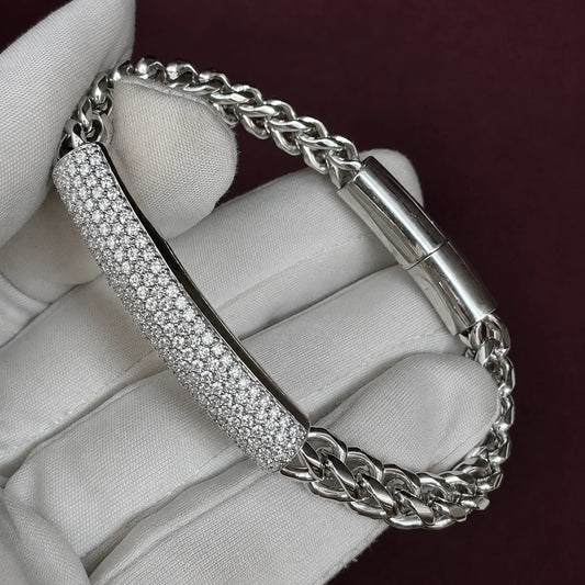 BiG-BOSS Elegant VVS Lab Diamond Cushion Cut Moissanite Gold Bracelet Women's Luxury Jewelry Gift Daily Wear Wedding Party Fashion Style