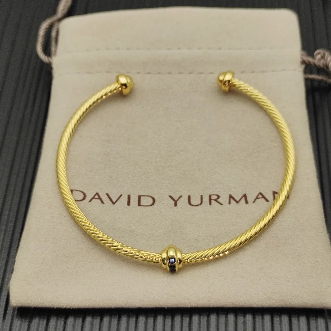 FASHIONISTA DY High-Quality Gold-Plated Diamond-Set Bangle, Unisex Silver-Plated Diamond-Set Bangle, Jewelry