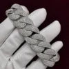 BiG-BOSS 20mm Cushion Cut Moissanite Diamond Gold Plated Rapper Hip Hop Bracelet Iced Cuban Link Luxury Women's Jewelry IGI Certified