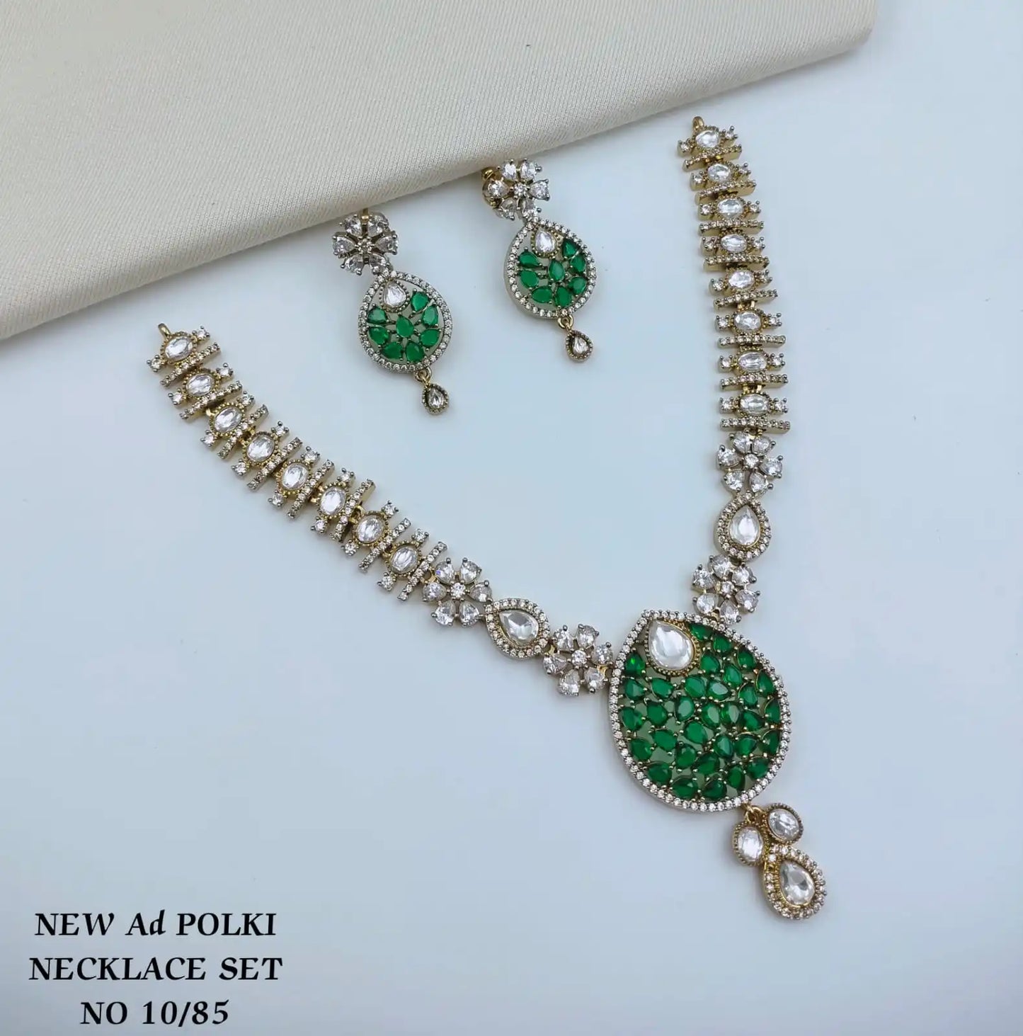 Traditional Designer Gold Plated Pink Polki Necklace Set with Earrings Bridal Wedding Party Wear Fashion Jewelry Set for Women