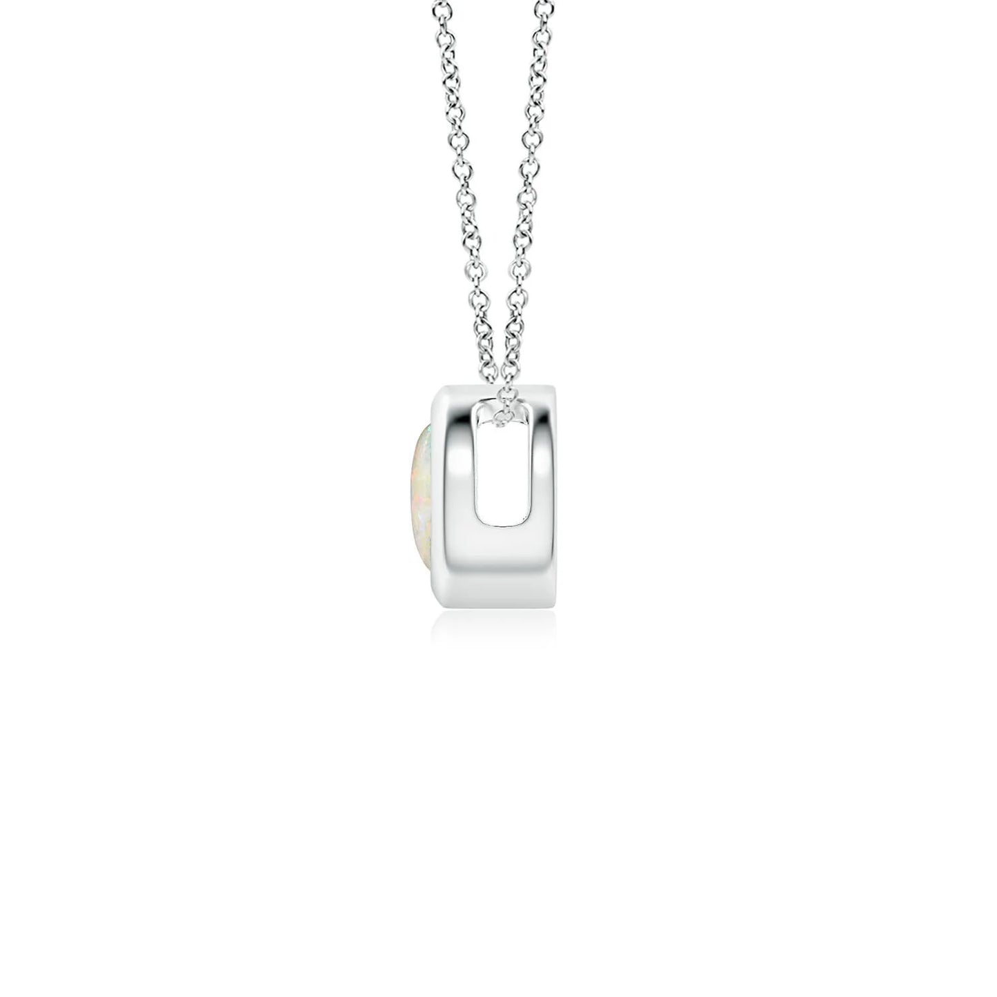 Premium Quality 14k 18k Gold Natural Bezel Round Opal Solitaire Pendant Igi Certified Unisex Wear Fine Jewelry Pendant Necklace