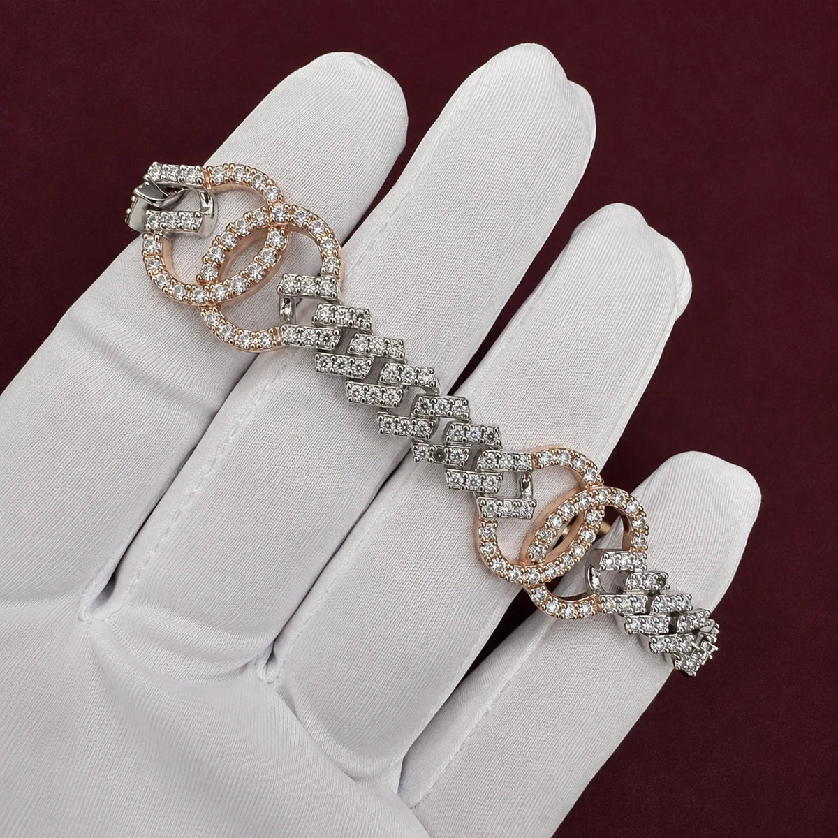 BiG-BOSS Radiant Lab Diamond Cushion Cut Filled Diamonds 14K Rose Gold Tennis Bracelet Luxury IGI Certified Free Engraving Moissanite