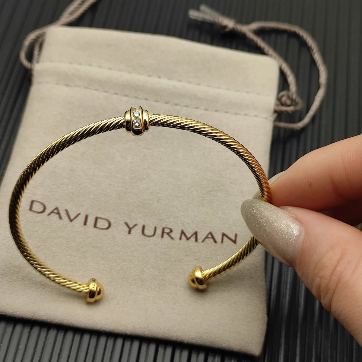 FASHIONISTA DY High-Quality Gold-Plated Diamond-Set Bangle, Unisex Silver-Plated Diamond-Set Bangle, Jewelry