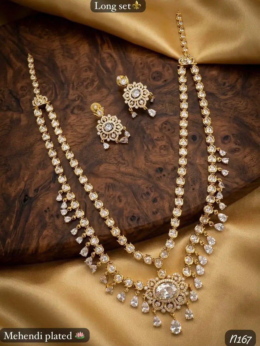 Royal Mehendi Heritage Bridal Necklace Set Pear Cut Mehandi Plated Wedding Party Premium Traditional Jewelry for Women Set