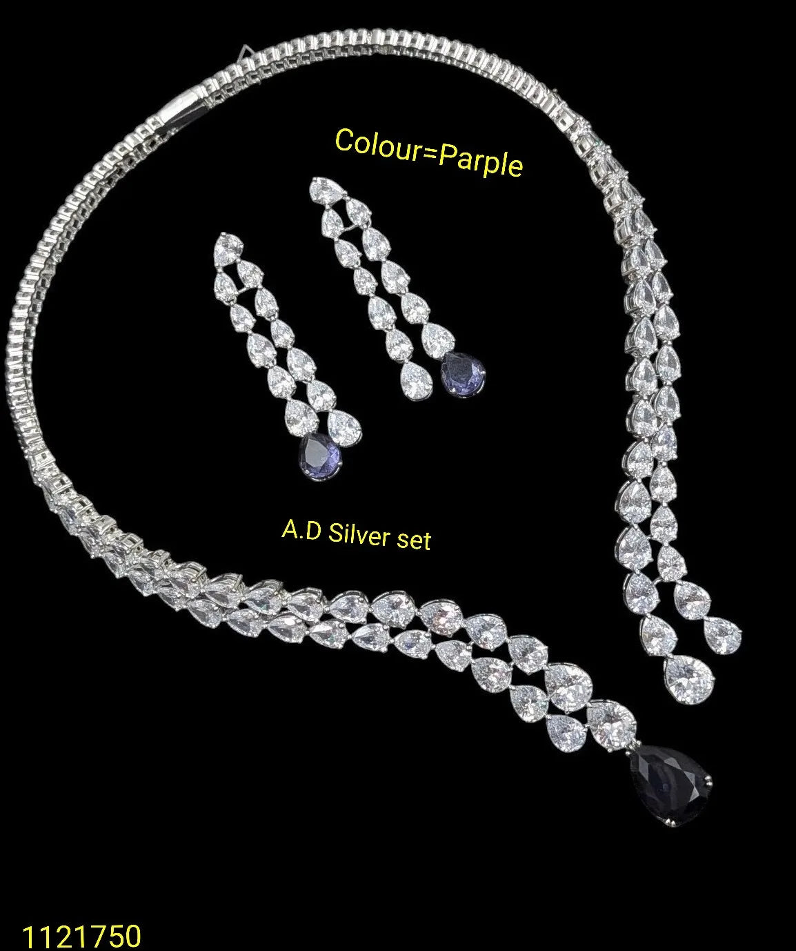 Elegant Pink Teardrop Necklace Set Silver Plated Pear Cut Stone Wedding Party Bridal Luxury Jewelry Set for Women