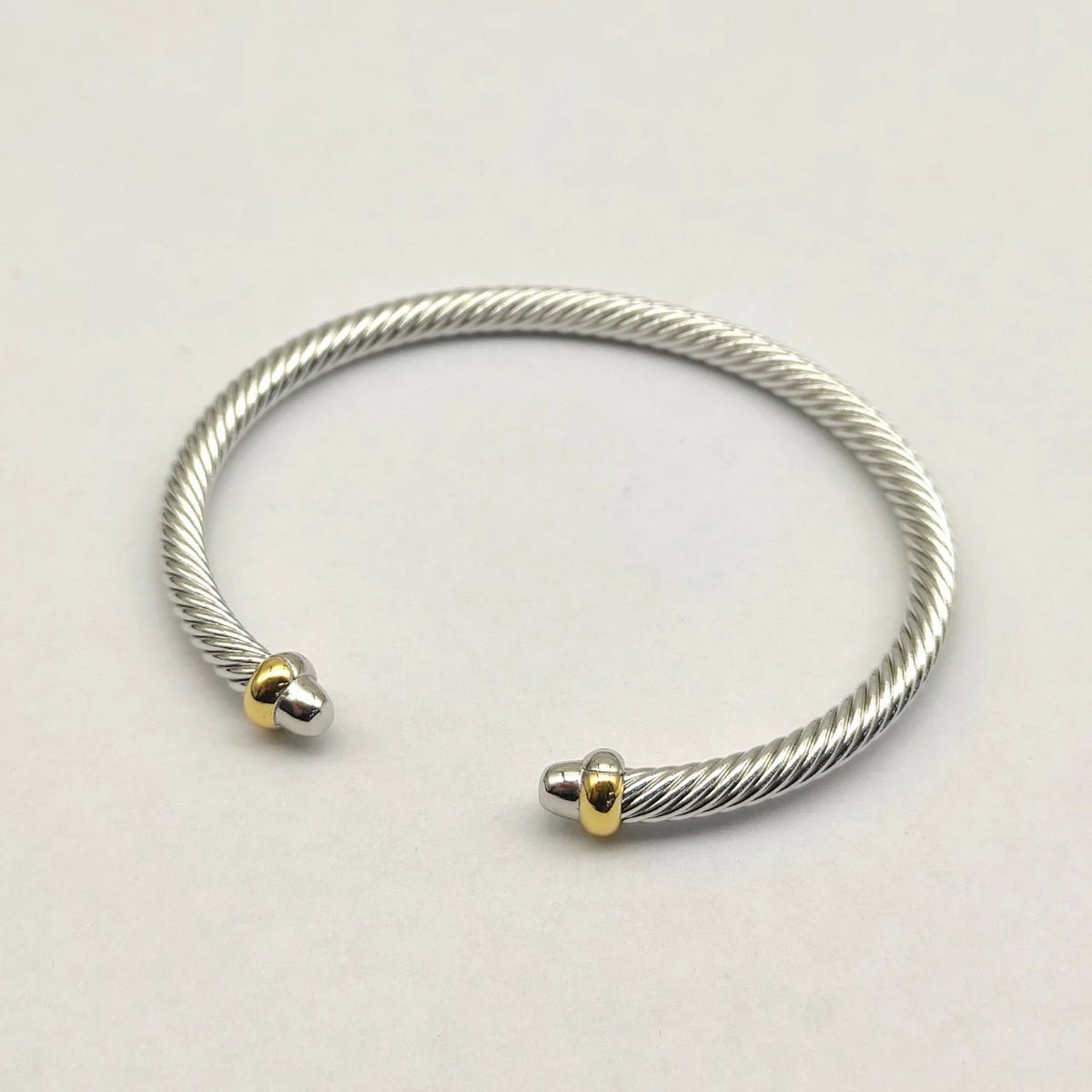 FASHIONISTA DY High-Quality Gold-Plated Diamond-Set Round-Toe Bangle, Unisex Silver-Plated Diamond-Set Round-Toe Bangle, Jewelry