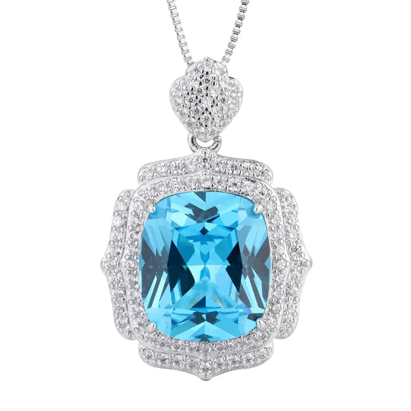 XOTICA Vintage Emerald Lab Diamond Green Semi Joias Jewelry Set Gold Earrings Ring Necklace Cushion Cut Square Fusion Crystal for Gifts
