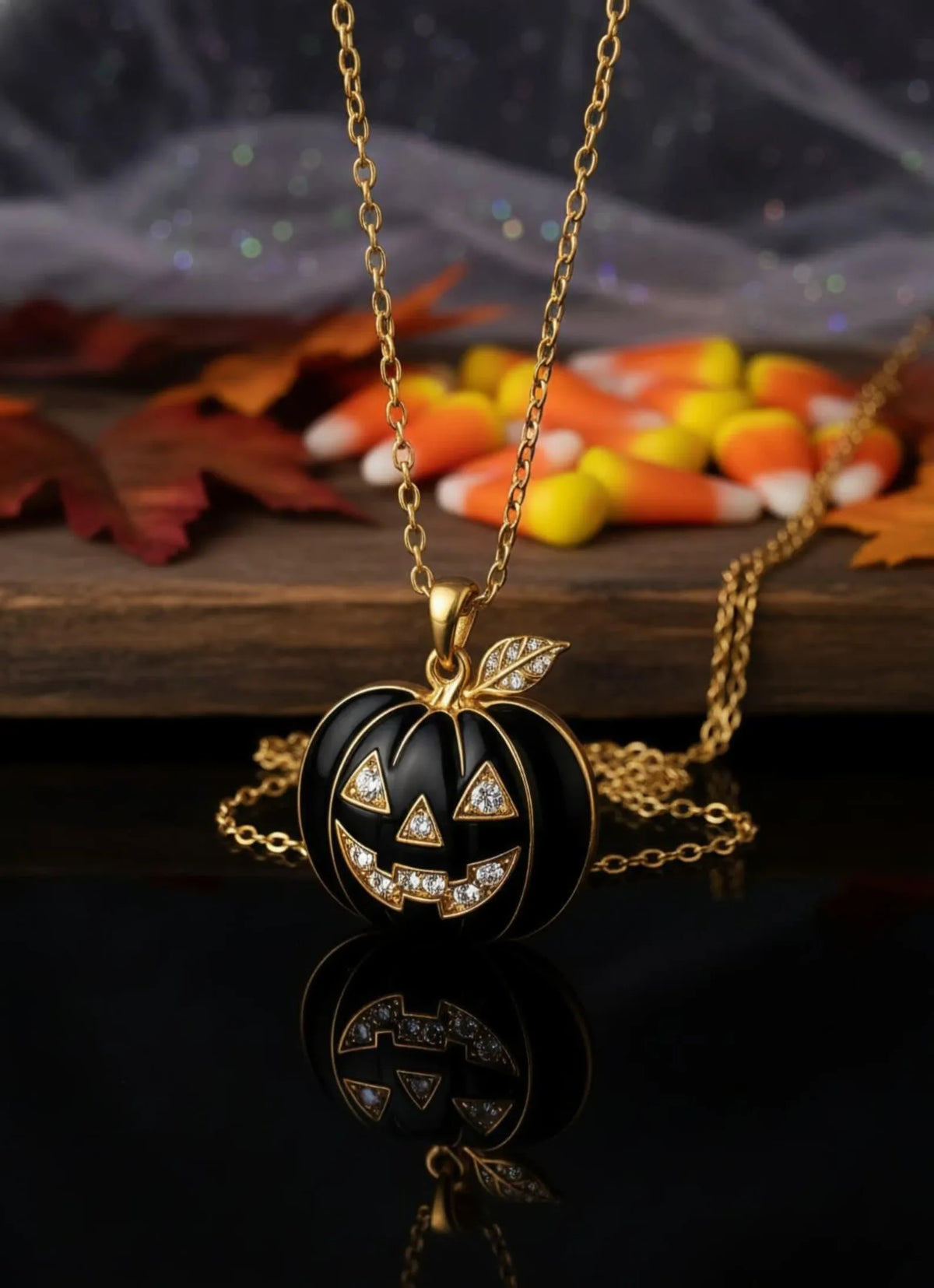 BiG-BOSS Luxury Silver Plated Black Gold Pumpkin Pendant Moissanite Hip Hop Necklace Men's Halloween Party Jewelry Gift Krishnavii KP 214
