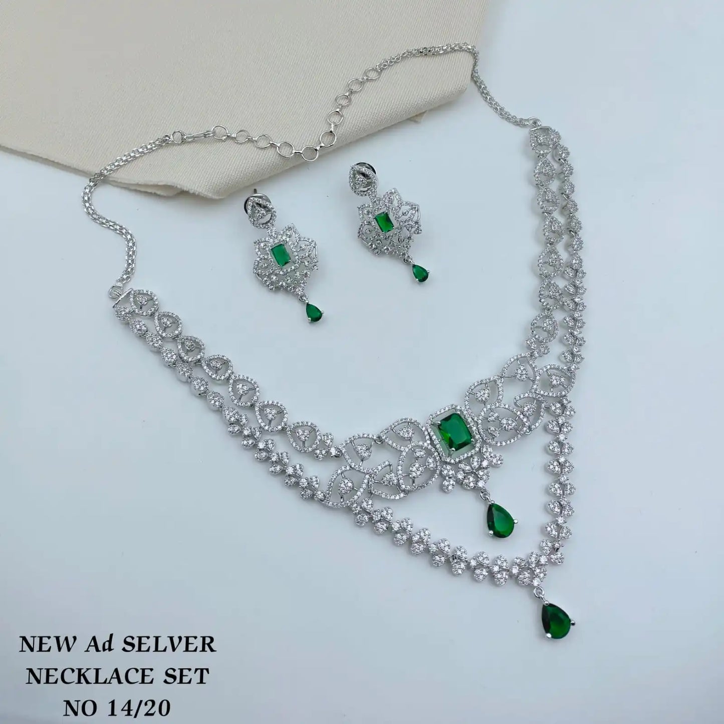Trending Mint Green CZ Necklace Set Luxury Wedding Jewelry Cubic Zirconia Choker Set Bridal Fine Accessories For Women Fashion