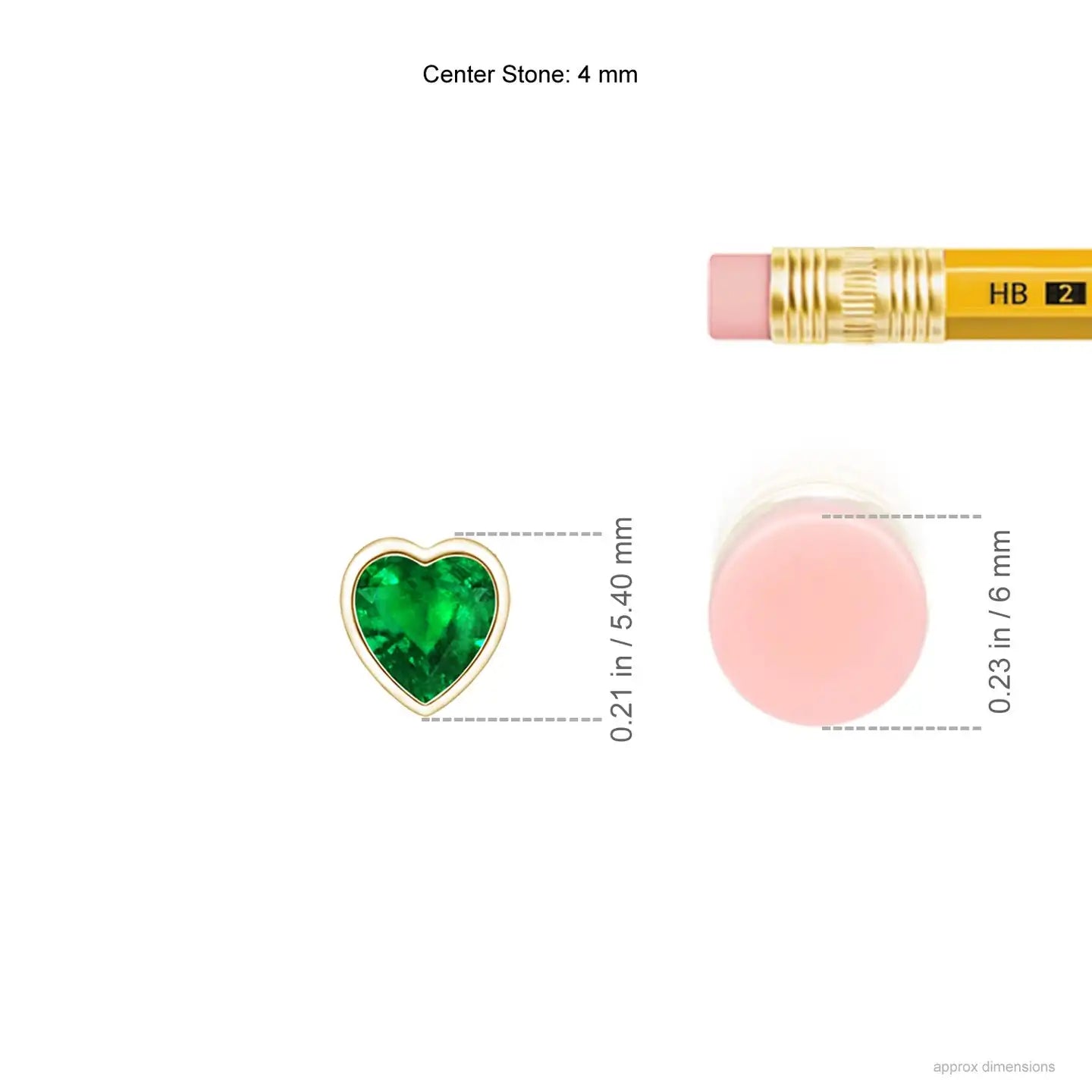 14K Solid Gold Natural Emerald Bezel-Set Solitaire Heart Pendant Classic Fine Jewellery Anniversary Wedding Gift For Her 2026