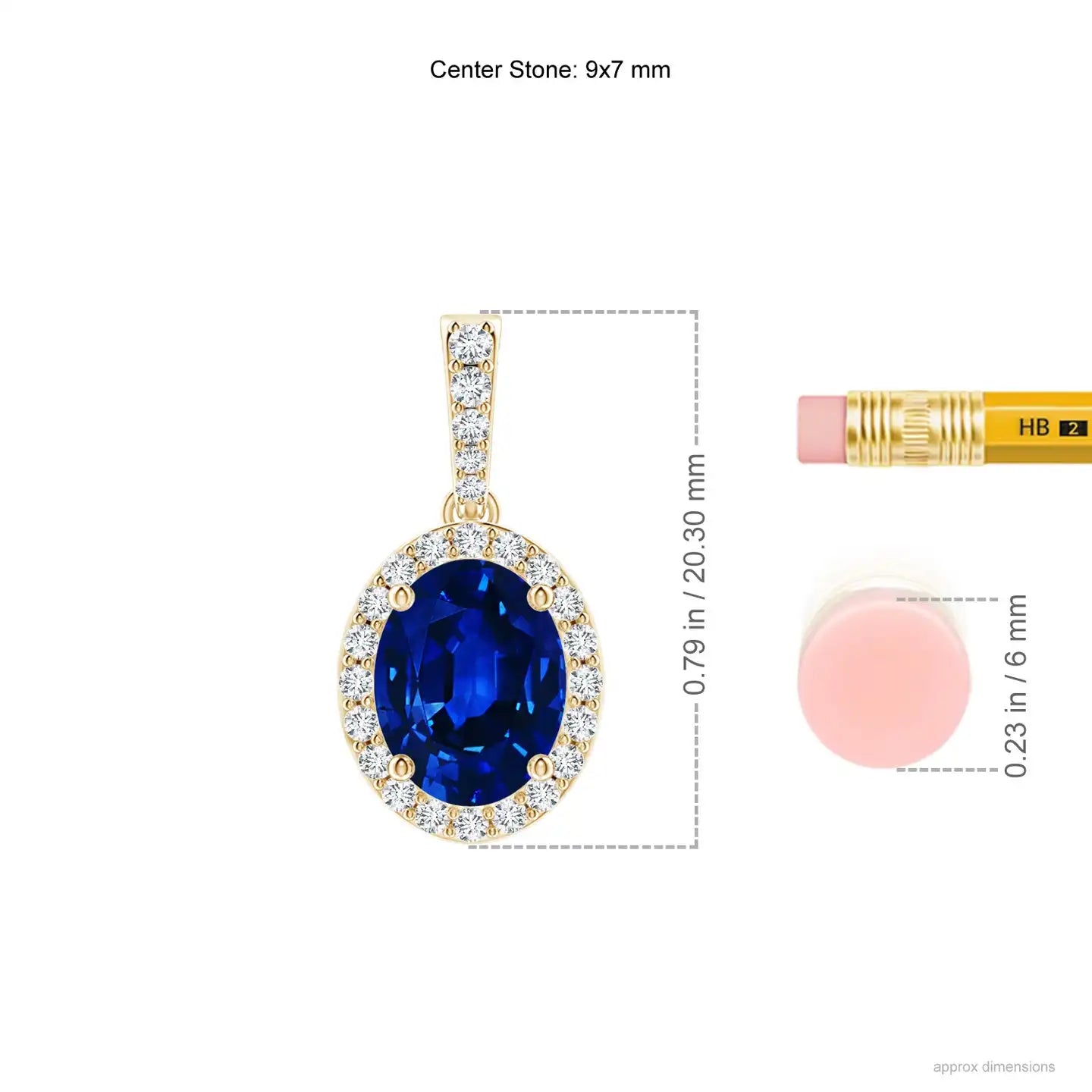 Vintage Style Geometric Oval Cut Blue Sapphire Pendant With Diamond Halo Link Chain Necklace 14K Pure Gold 2026 Luxury Pendant