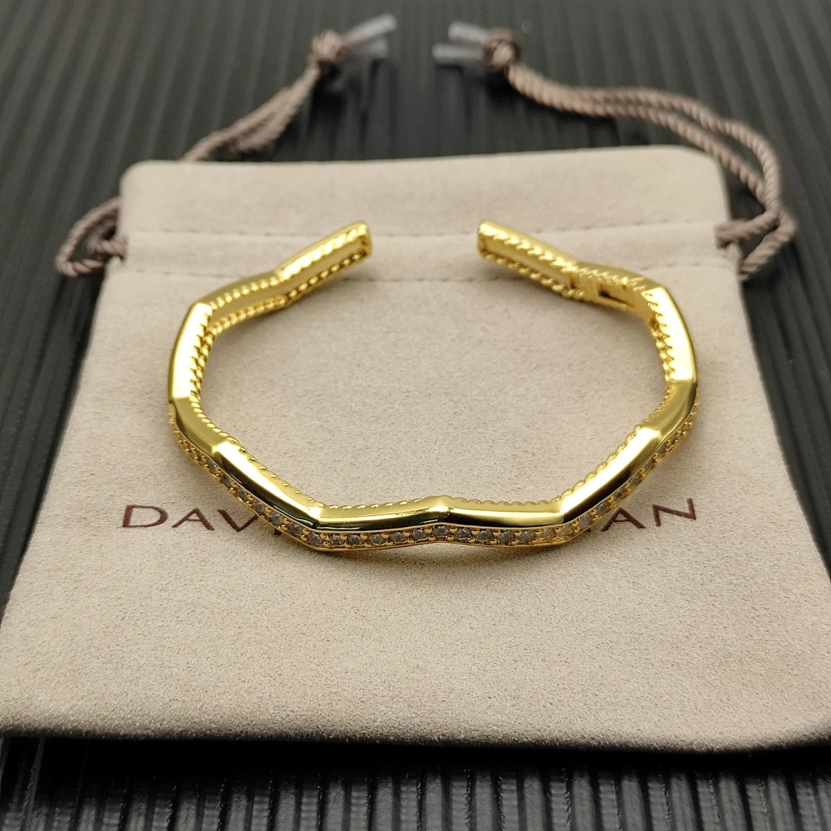 FASHIONISTA DY High-Quality Gold-Plated Diamond-Set Bangle, Unisex Silver-Plated Diamond-Set Bangle, Jewelry