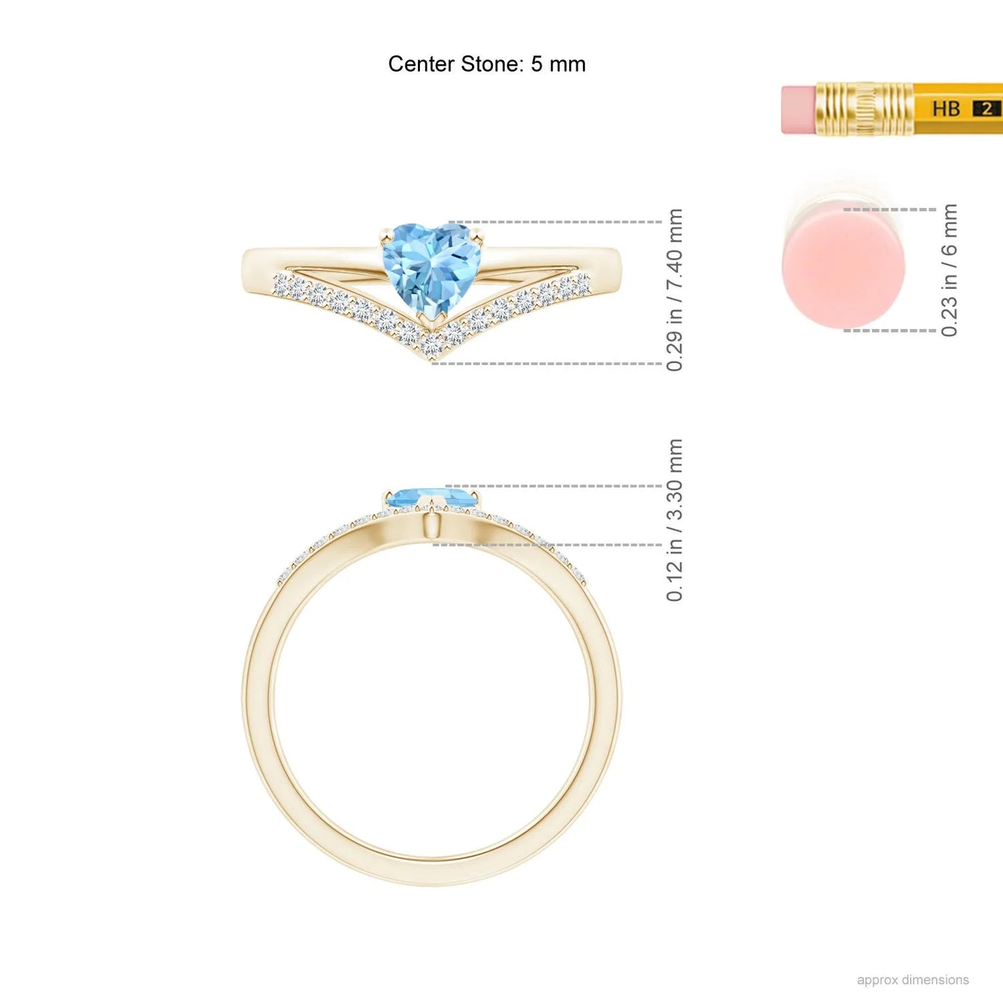 Top Quality Natural Heart Cut Aquamarine Gemstone With Pave Diamond Chevron Band Ring 14K Custom Handmade Wedding Ring For Her