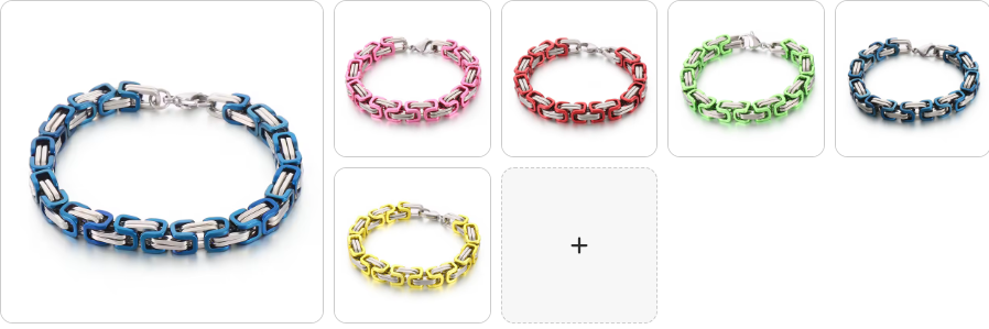 Unisex 6 Bracelets for £39/- multi Colors Stainless Steel Byzantine Links