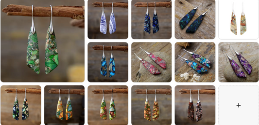 Natural Gemstone Earrings 14 pairs for £69/-
