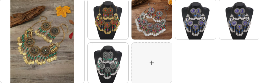 necklace & earrings - 6 sets for £49/-